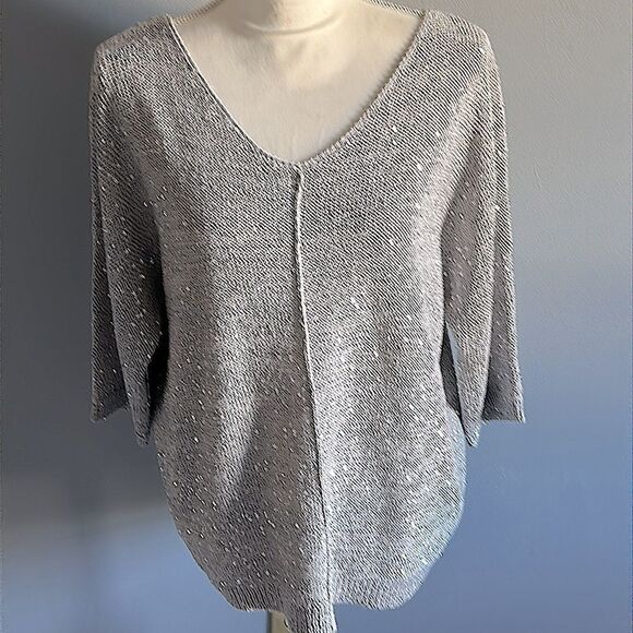 WD•NY Sequin Silver Sweater! - Picture 2 of 10